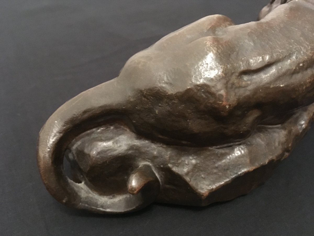 Bronze'Panthère de l'Inde' par BARYE XIXème-photo-4