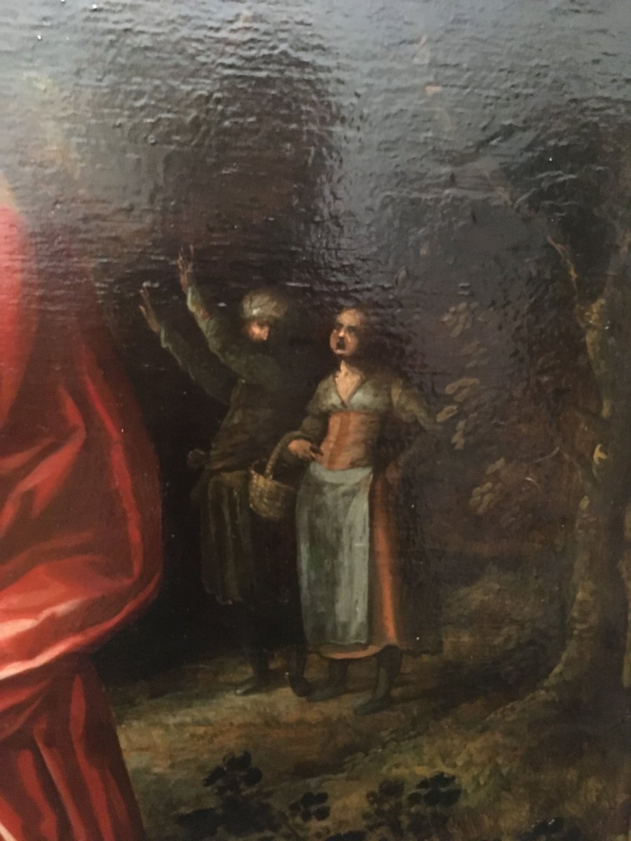 Grand Tableau école Hollandaise XVIIème La Crucifixion-photo-5