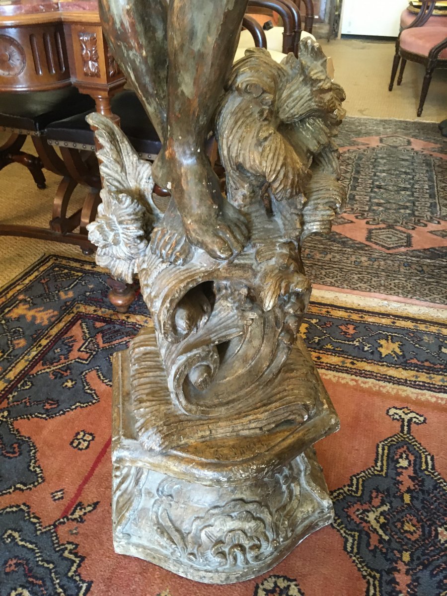 Paire De Porte-torchères Bois Doré Aux Nubiens Venise XIXème-photo-3