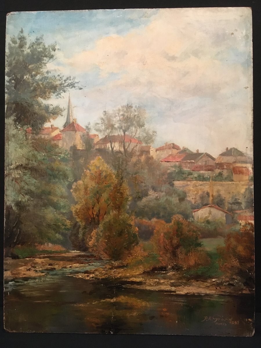 Dordogne Landscape Painting By A Gross