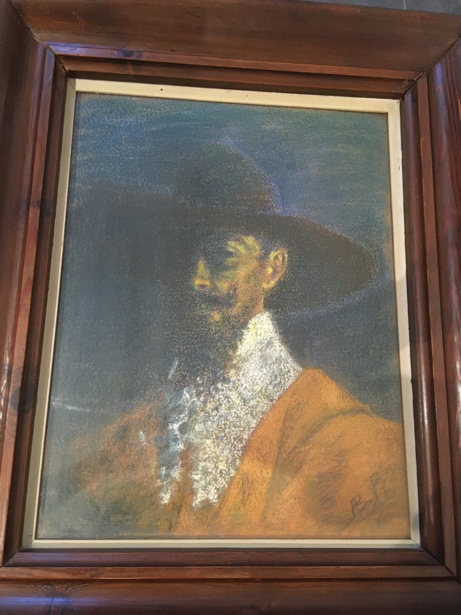 Pastel Painting Man With Lace Collar By Baudichon-photo-2