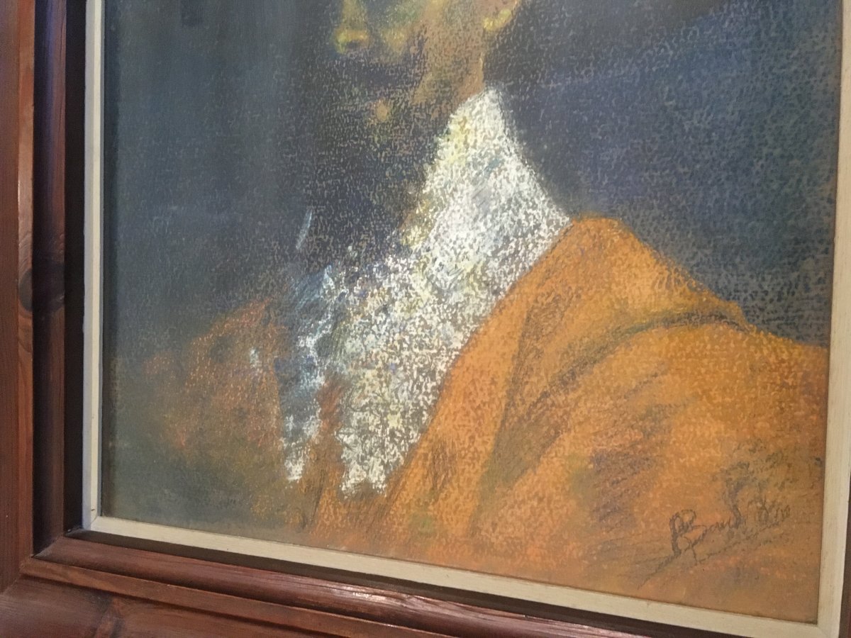 Pastel Painting Man With Lace Collar By Baudichon-photo-4