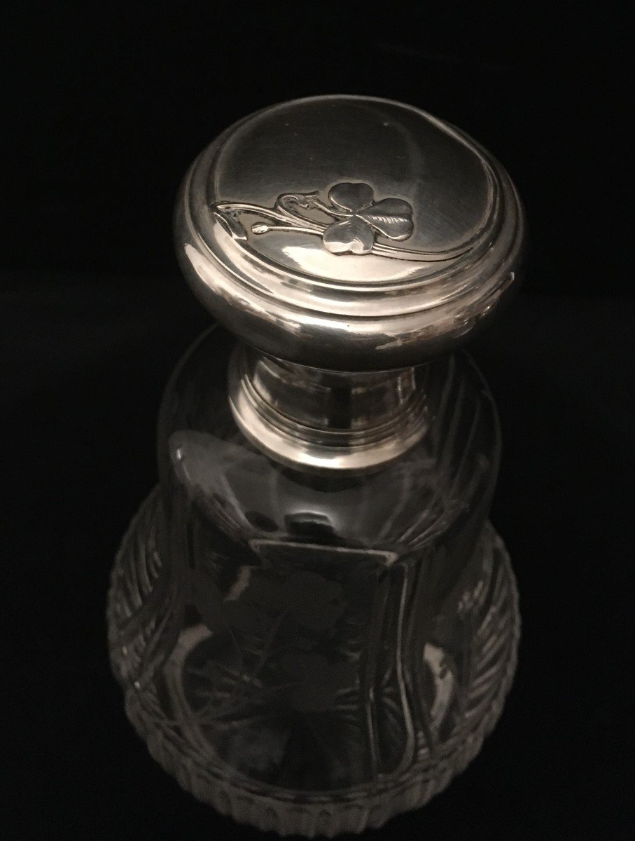 Art Nouveau Crystal Silver Mounted Toiletries Set-photo-1