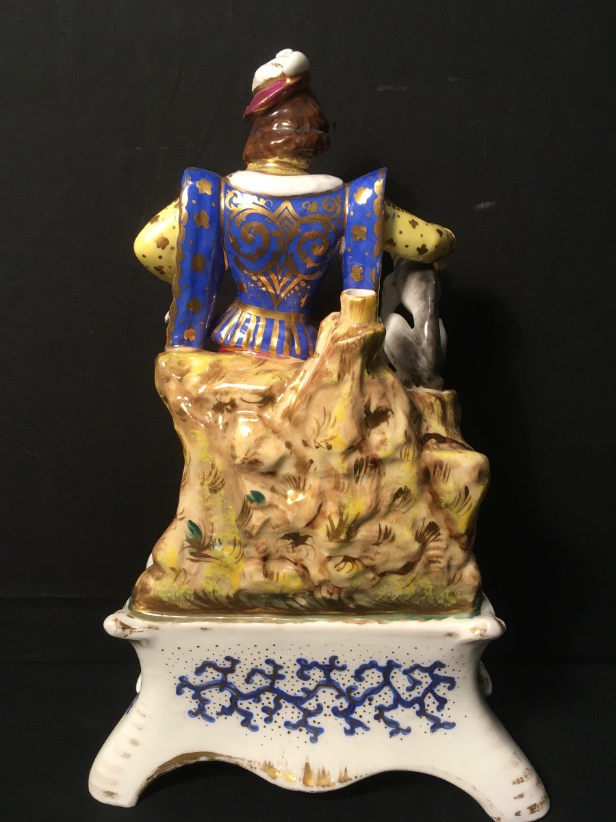 Paris Porcelain Troubadour Style Couple Forming Vases.-photo-3