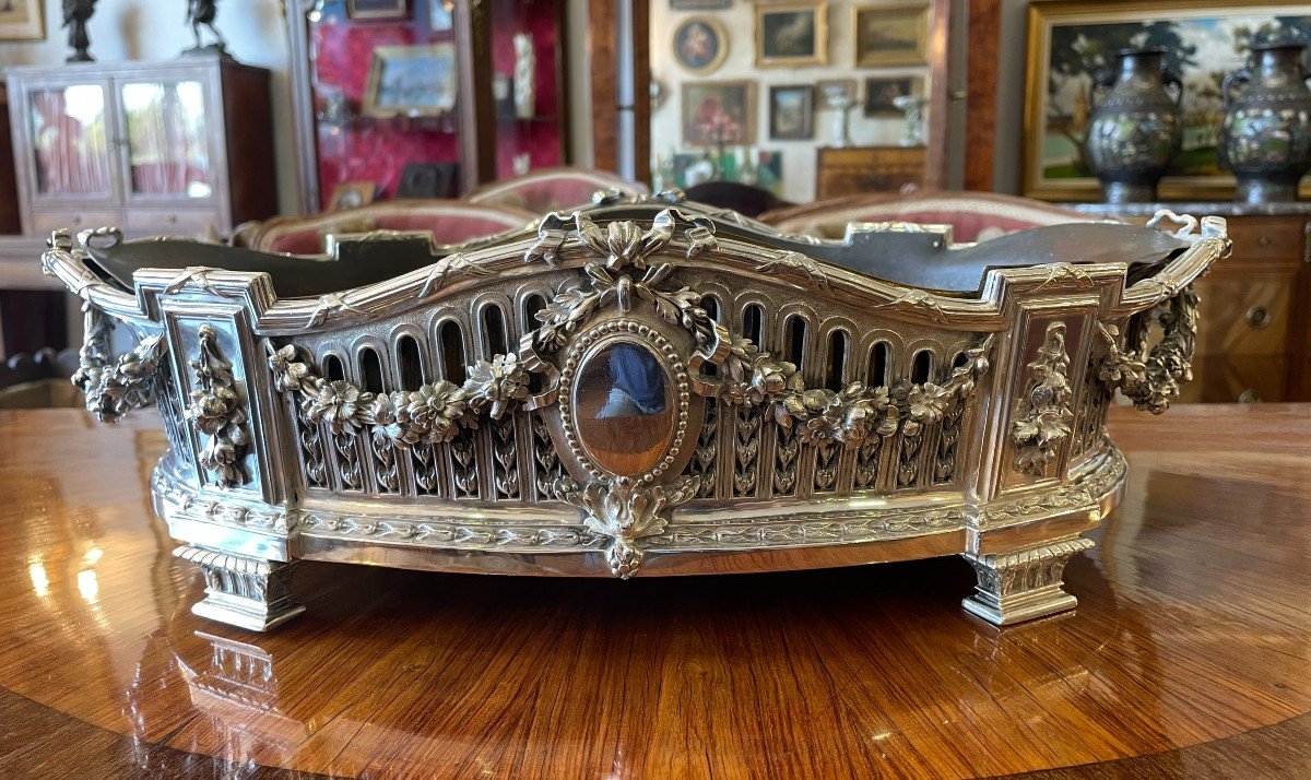 Importante Jardinière Argent Massif 3,1 kg Par L Lapar XIXème