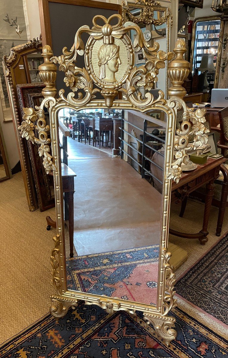 Miroir En Bois Doré 156 Cm époque Napoléon III XIXème