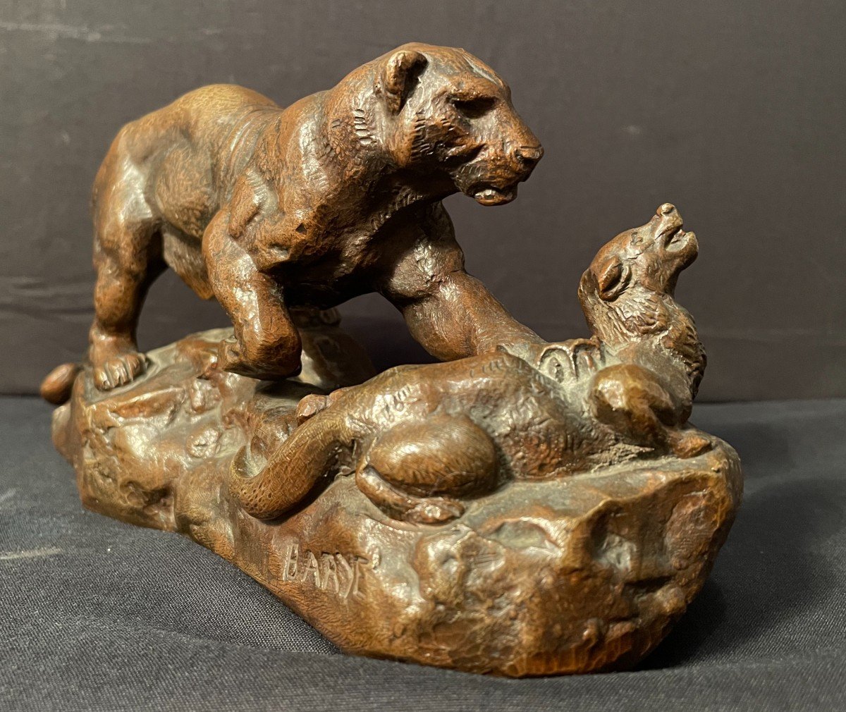 Bronze Panther Surprising A Zibeth By Barye Fonte Brame Nineteenth Century-photo-4