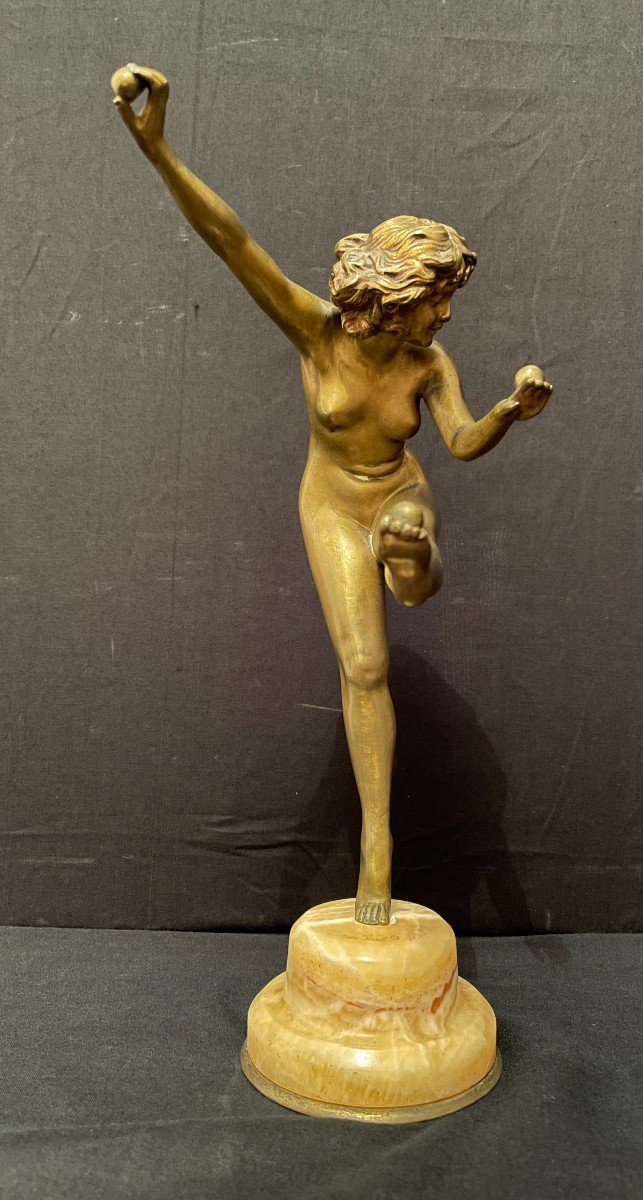 Bronze La Jongleuse By Colinet Cast Lnjl Paris Art Deco Period-photo-2