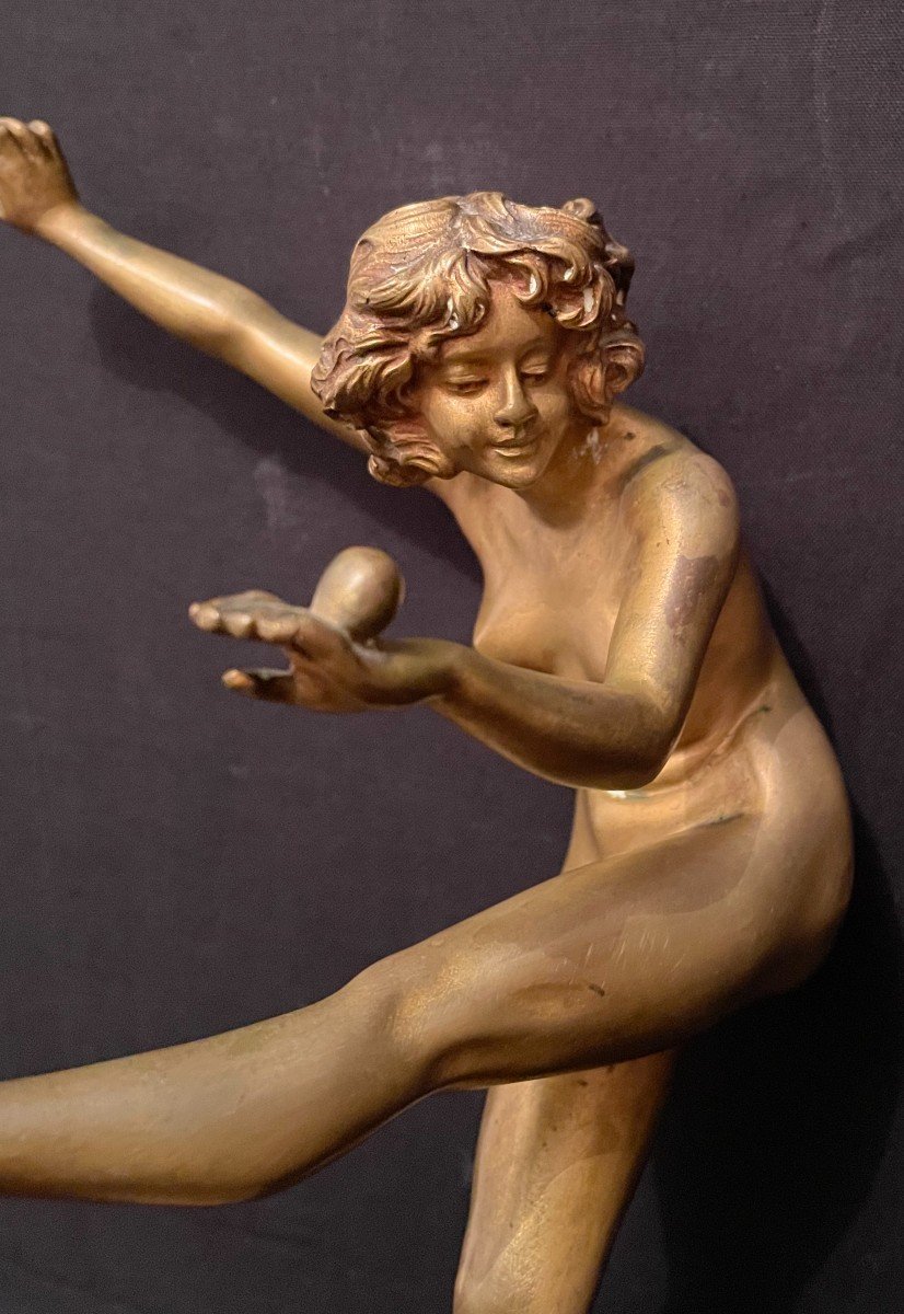 Bronze La Jongleuse By Colinet Cast Lnjl Paris Art Deco Period-photo-5
