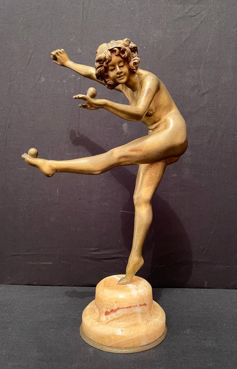 Bronze La Jongleuse By Colinet Cast Lnjl Paris Art Deco Period