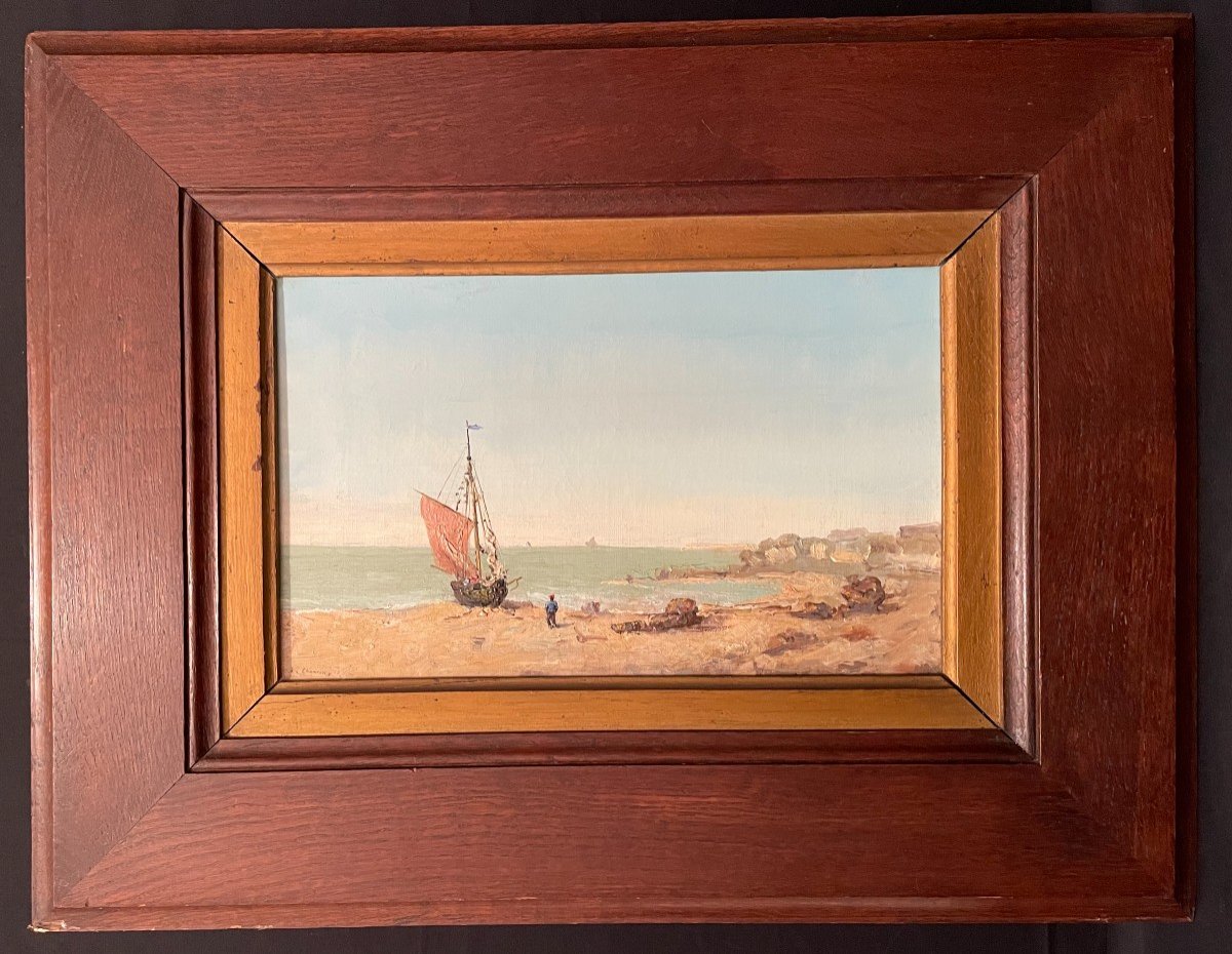 Seaside Marine Painting By Chapron Nineteenth