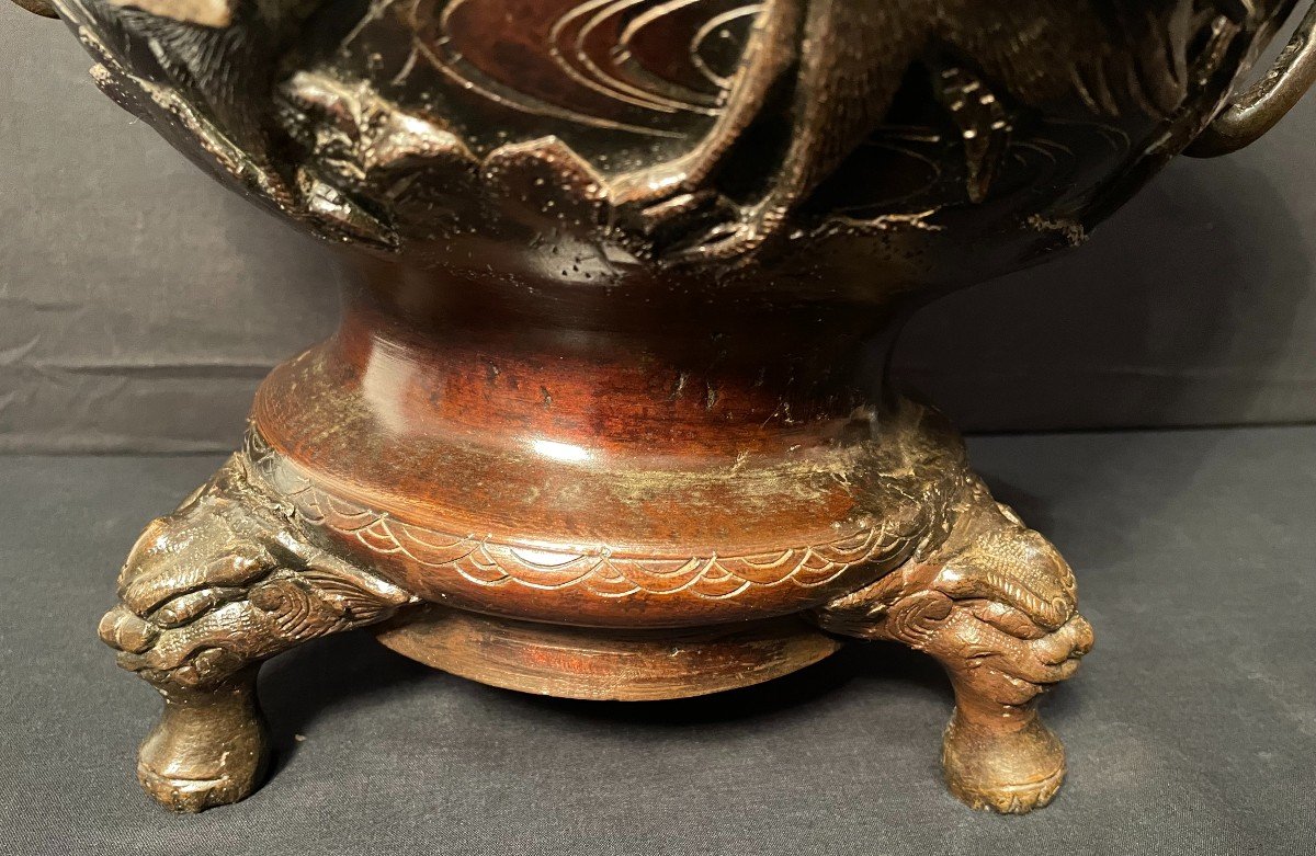Japon Important Brûle Parfum En Bronze époque Meiji-photo-5