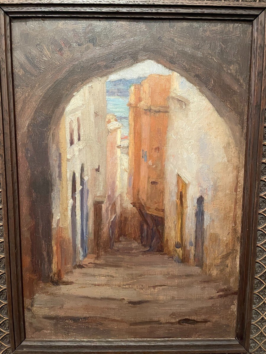 Orientalist Painting Ruelle d'Alger 1860-photo-2