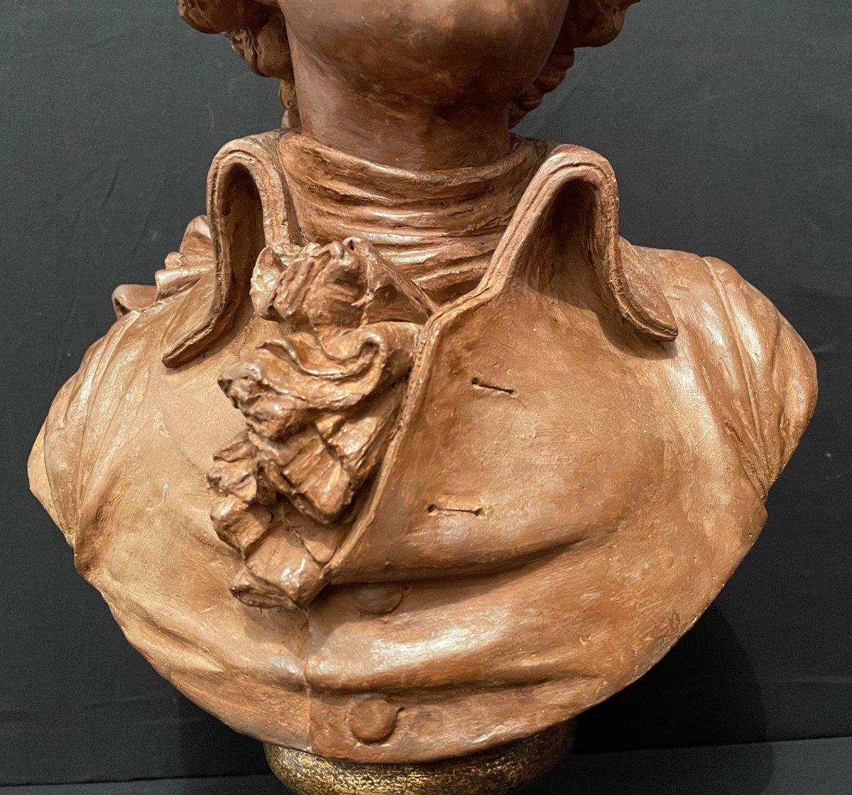 Bust Of Mozart In Terracotta By A Of Carrier-belleuse Nineteenth-photo-2
