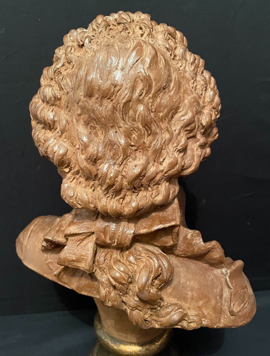 Buste De Mozart En Terre Cuite Par A de Carrier-Belleuse XIXème-photo-4