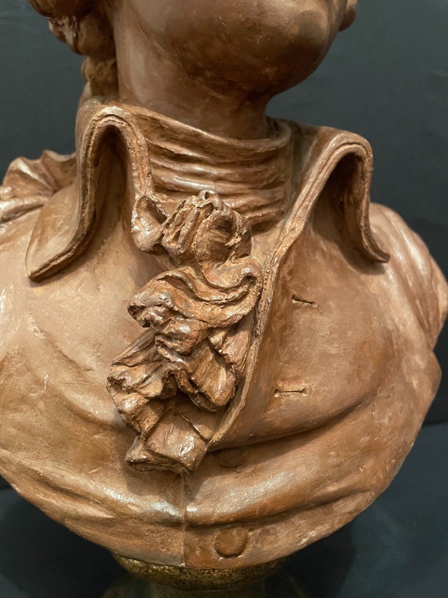 Bust Of Mozart In Terracotta By A Of Carrier-belleuse Nineteenth-photo-5