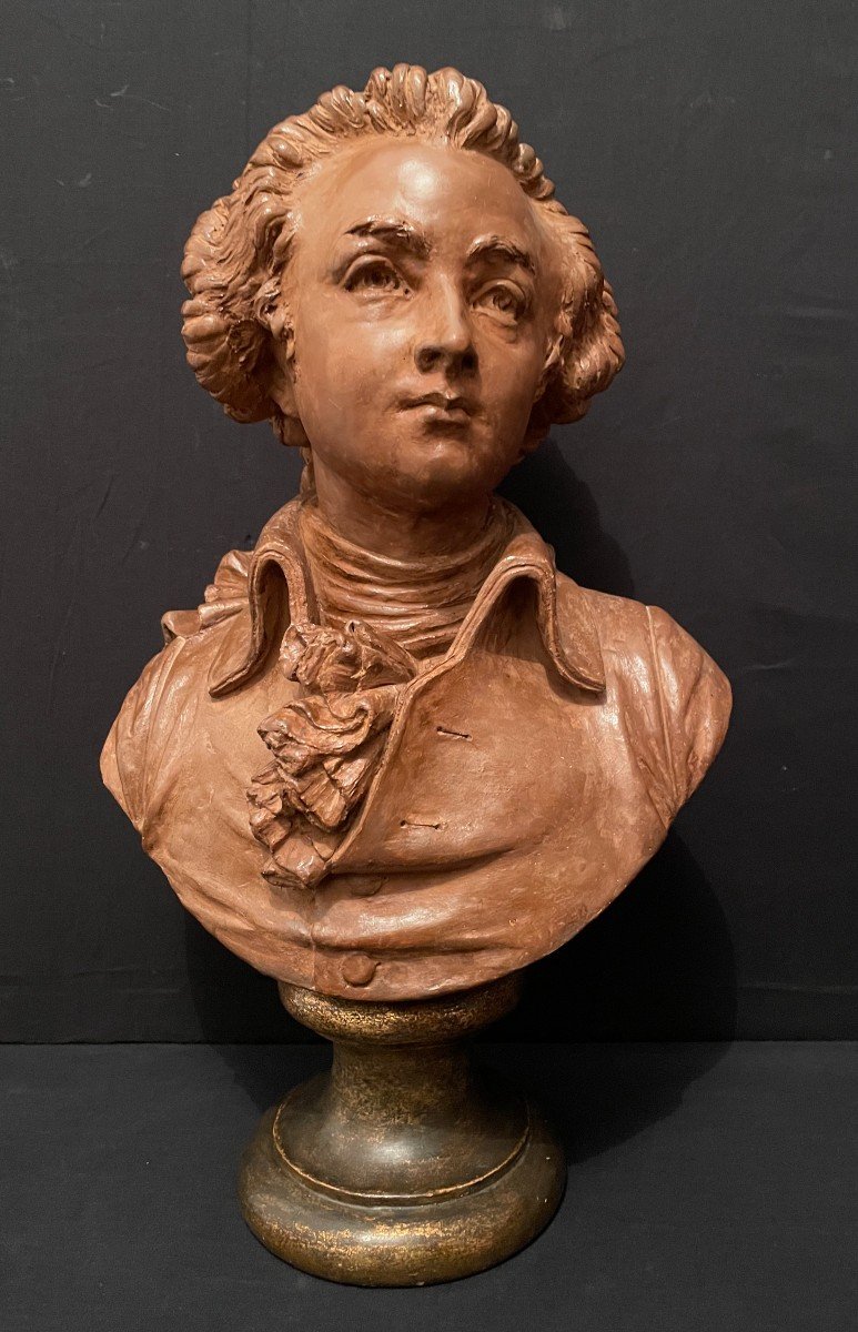 Buste De Mozart En Terre Cuite Par A de Carrier-Belleuse XIXème