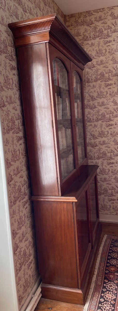 19th Century English Mahogany Glass Bookcase-photo-1