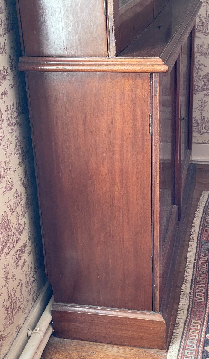 19th Century English Mahogany Glass Bookcase-photo-4