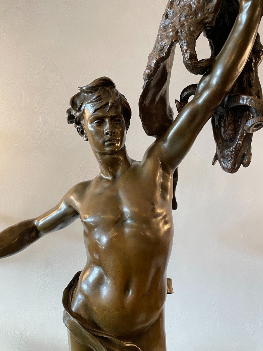 Large Bronze Statue 100 Cm Jason And The Golden Fleece By Lanson Fonte Susse Nineteenth Century-photo-2