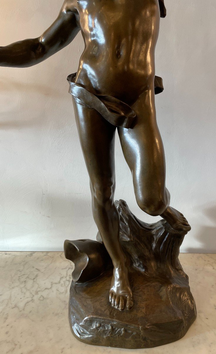 Large Bronze Statue 100 Cm Jason And The Golden Fleece By Lanson Fonte Susse Nineteenth Century-photo-3