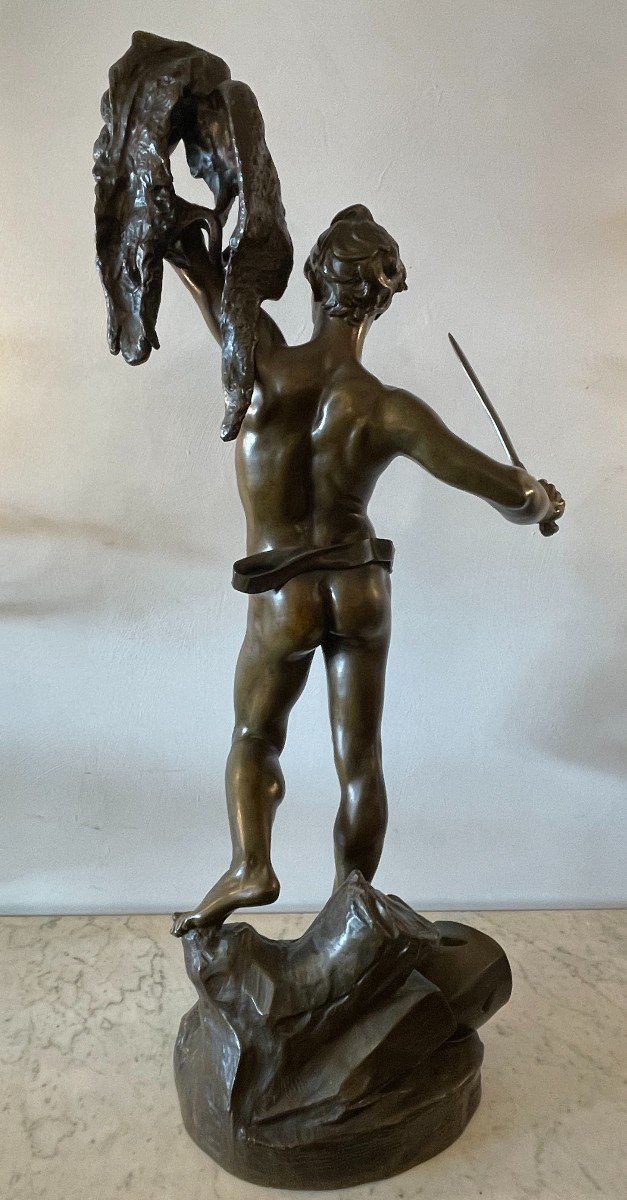 Large Bronze Statue 100 Cm Jason And The Golden Fleece By Lanson Fonte Susse Nineteenth Century-photo-2