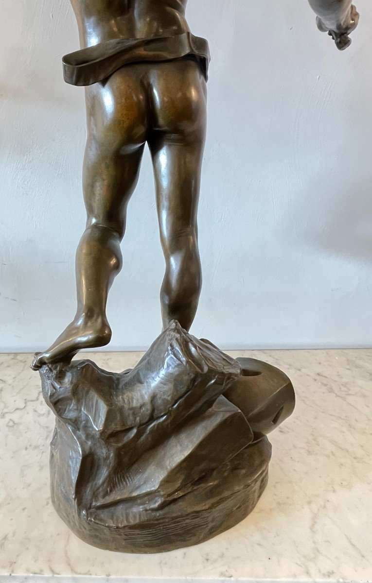 Large Bronze Statue 100 Cm Jason And The Golden Fleece By Lanson Fonte Susse Nineteenth Century-photo-4