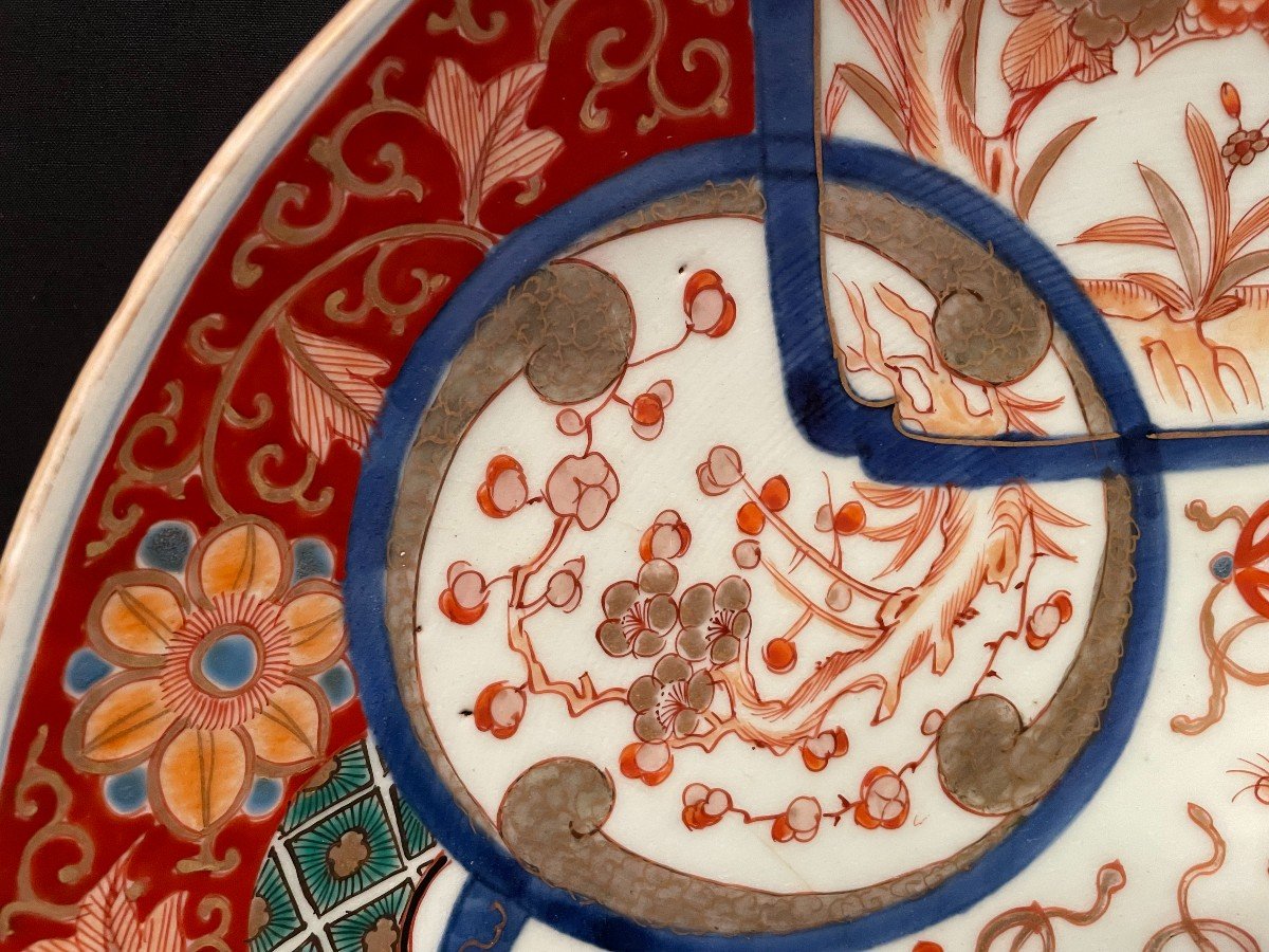 Japan Dish With Fô Dogs Imari Decor 40.5 Cm Meiji Period Late Nineteenth Century-photo-1