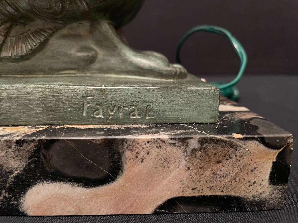 Le Faguays  et Daum Lampe Veilleuse Art Déco l'Offrande-photo-8