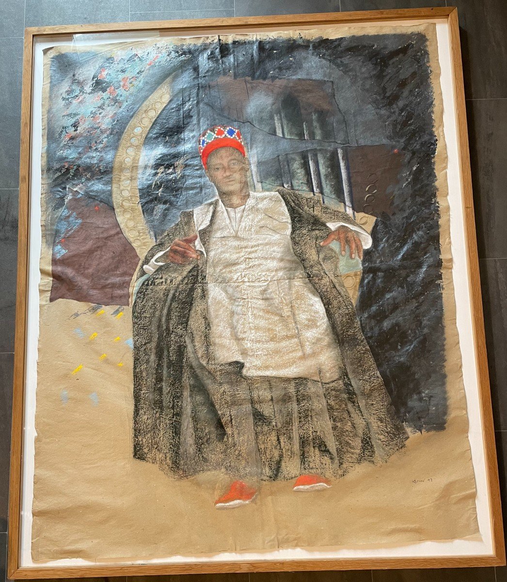 Katherine Bakhoum Tisné Très Grand Tableau Africain II 1993 150 X 120 cm