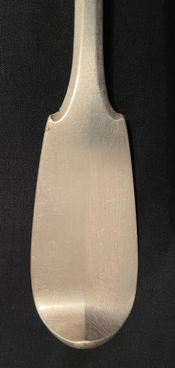 Luçon Stew Spoon Solid Silver Uniplat Model 32 Cm 18th Century-photo-4