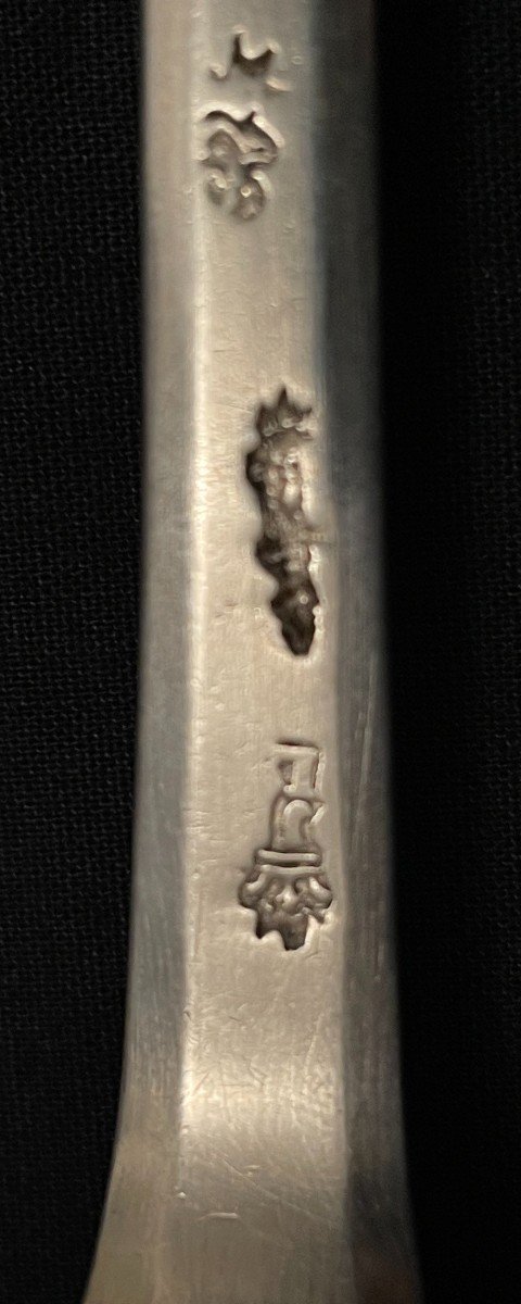 Luçon Stew Spoon Solid Silver Uniplat Model 32 Cm 18th Century-photo-7