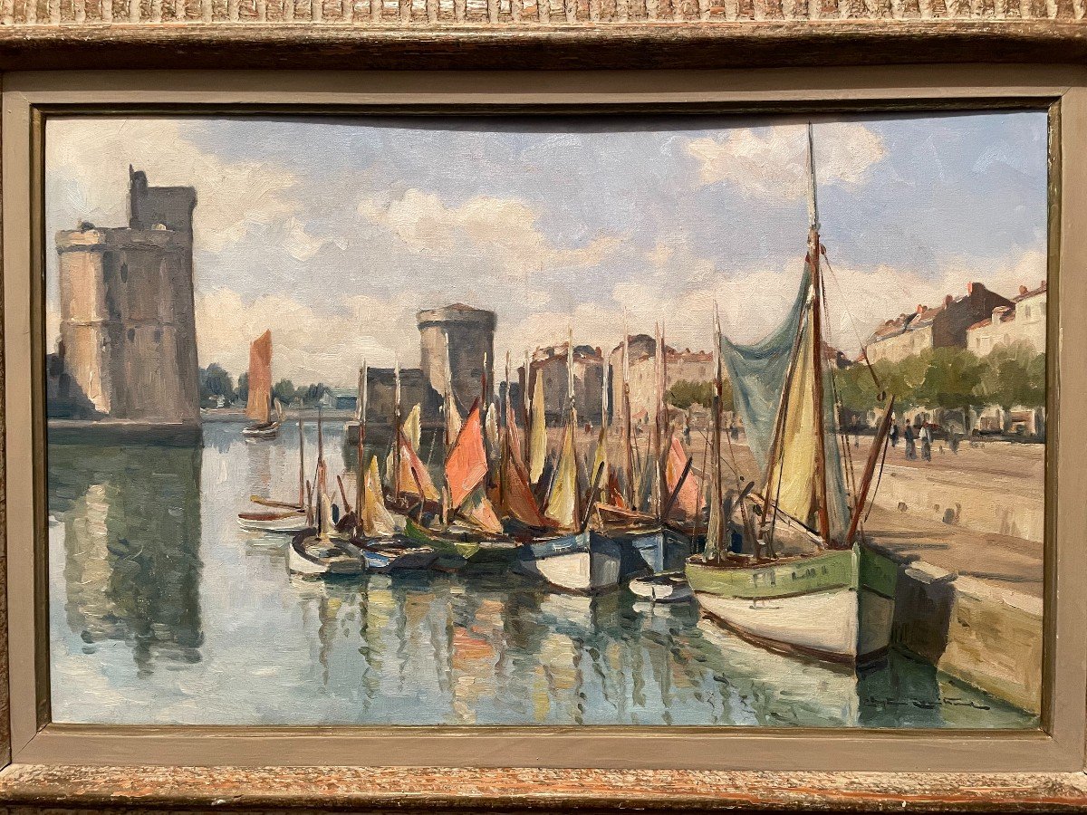 Tableau Port De La Rochelle Par Christian Couillaud-photo-2