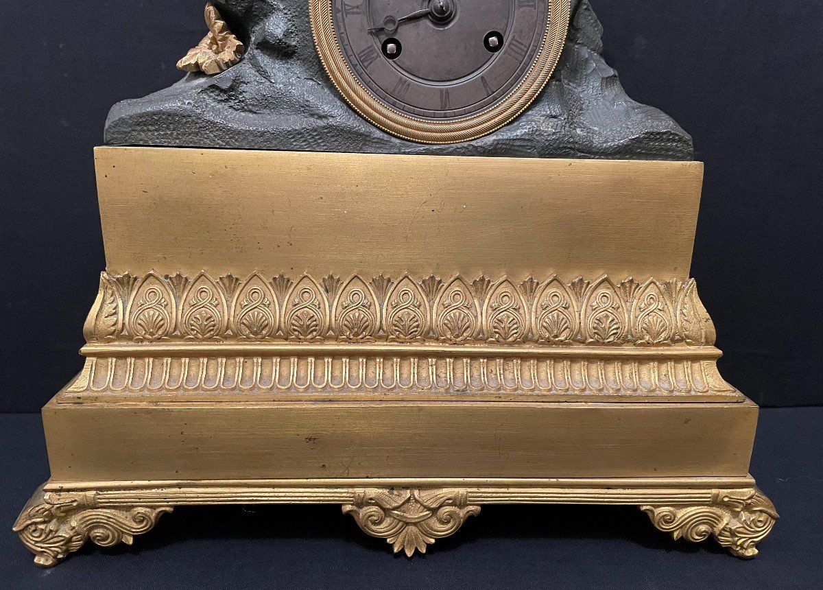 Scottish Gilt Bronze Clock In Arms Restoration Period 1830-photo-4
