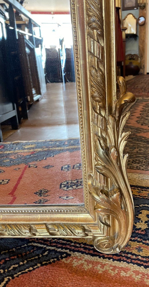Grand Miroir Bois Stuqué Doré Napoléon III 185 X 115 Cm-photo-2