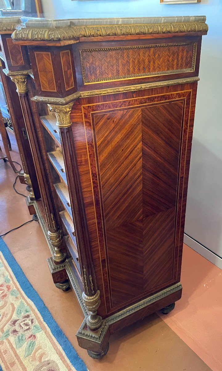 Important Buffet Furniture Support Marquetry Style Louis XVI Napoleon III By Fourdinois-photo-1