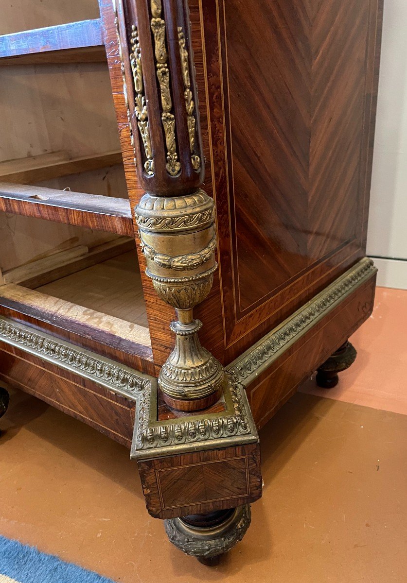 Important Buffet Furniture Support Marquetry Style Louis XVI Napoleon III By Fourdinois-photo-4