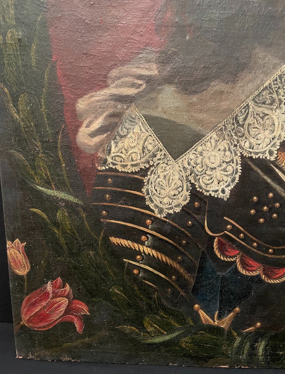 Tableau Portrait Louis XIII En Armure Époque XVIIIème-photo-4