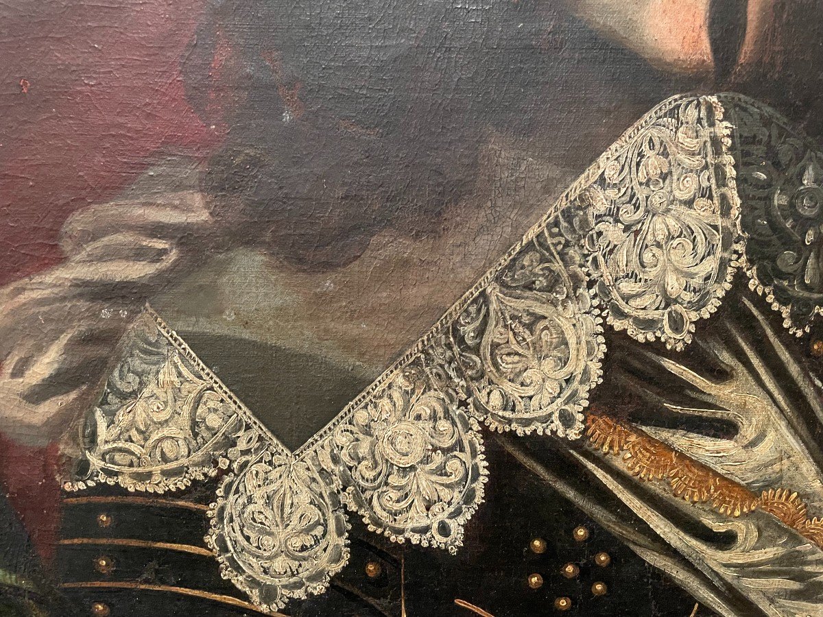 Tableau Portrait Louis XIII En Armure Époque XVIIIème-photo-7