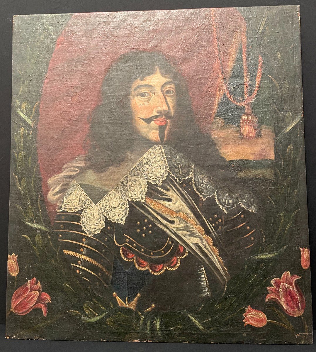 Tableau Portrait Louis XIII En Armure Époque XVIIIème