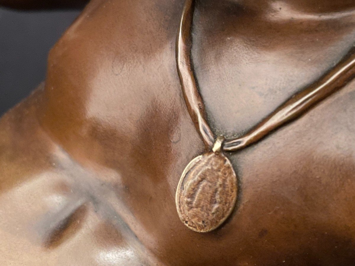 Bronze Turning Child With The Frog By Hiolle Nineteenth Century-photo-5