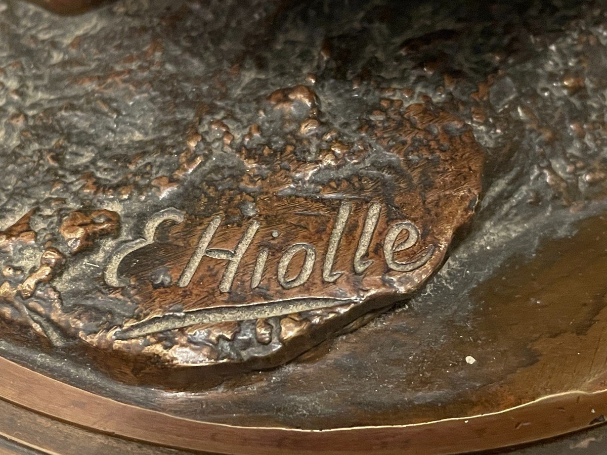 Bronze Turning Child With The Frog By Hiolle Nineteenth Century-photo-6