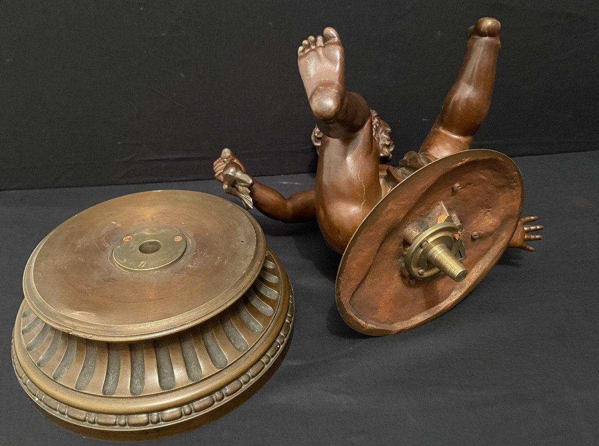 Bronze Turning Child With The Frog By Hiolle Nineteenth Century-photo-7