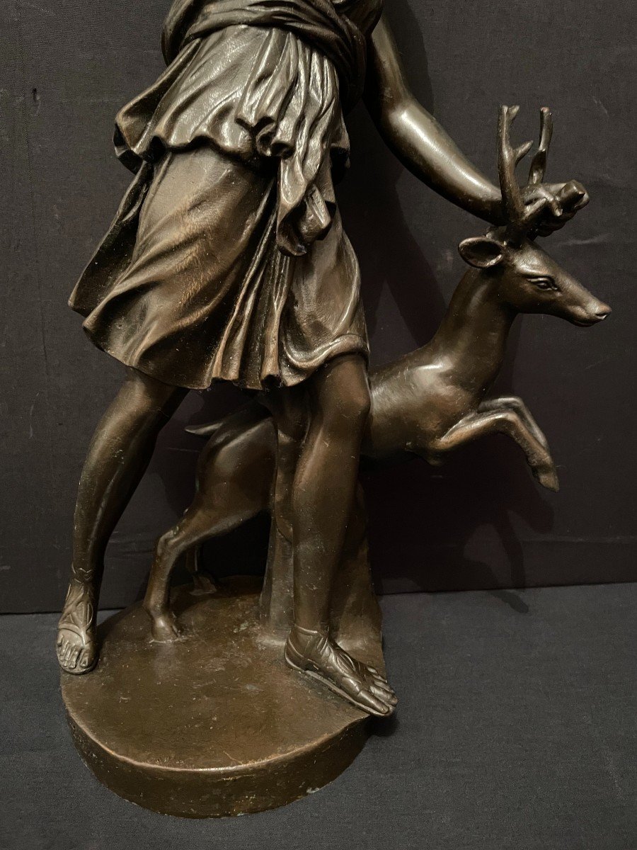 Bronze Diane De Versailles Cast XIXth Louvre Museum-photo-4