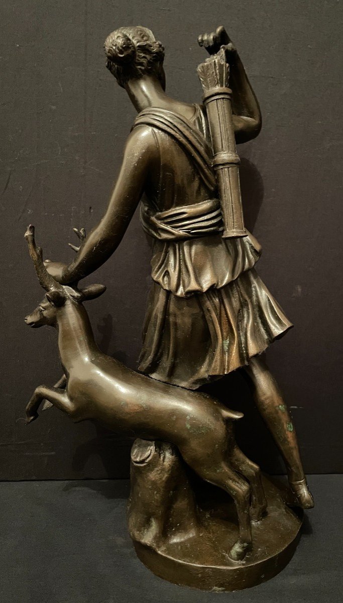 Bronze Diane De Versailles Cast XIXth Louvre Museum-photo-2