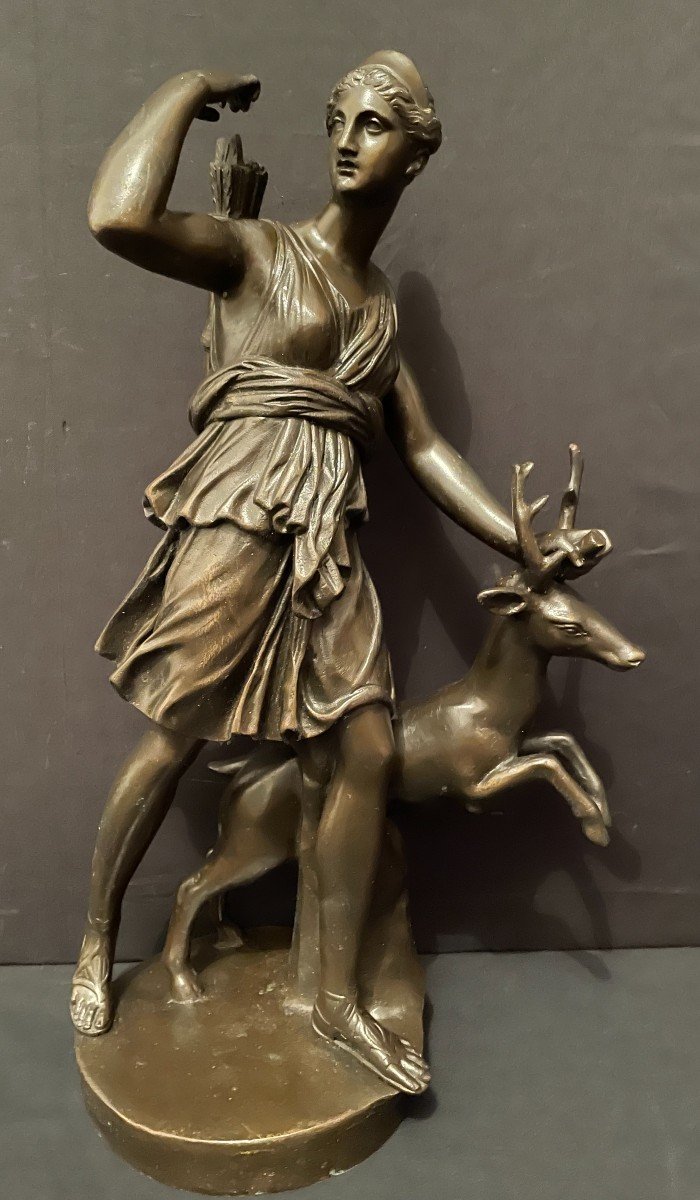 Bronze Diane De Versailles Cast XIXth Louvre Museum