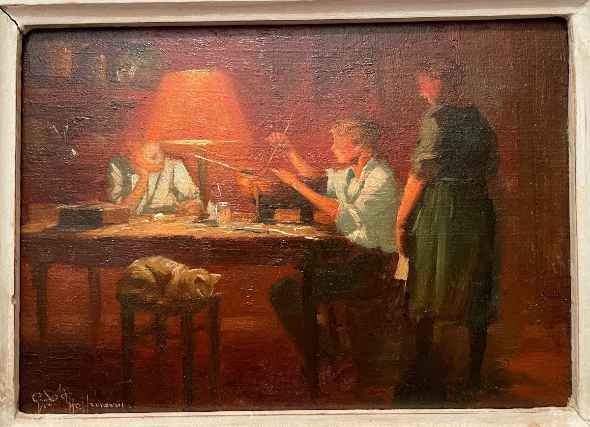 Painting The Designer Or The Apprentice Shipowner By Gaston Hoffmann-photo-2