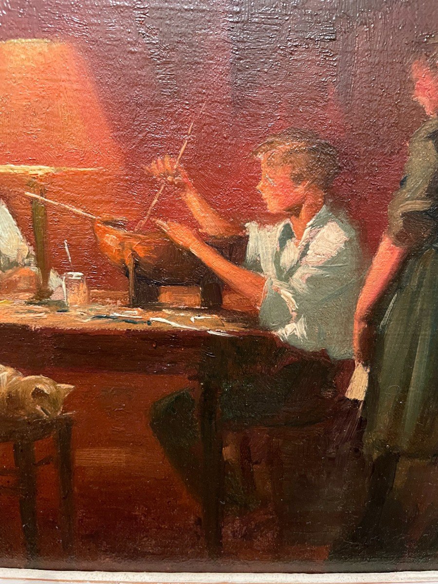 Painting The Designer Or The Apprentice Shipowner By Gaston Hoffmann-photo-3