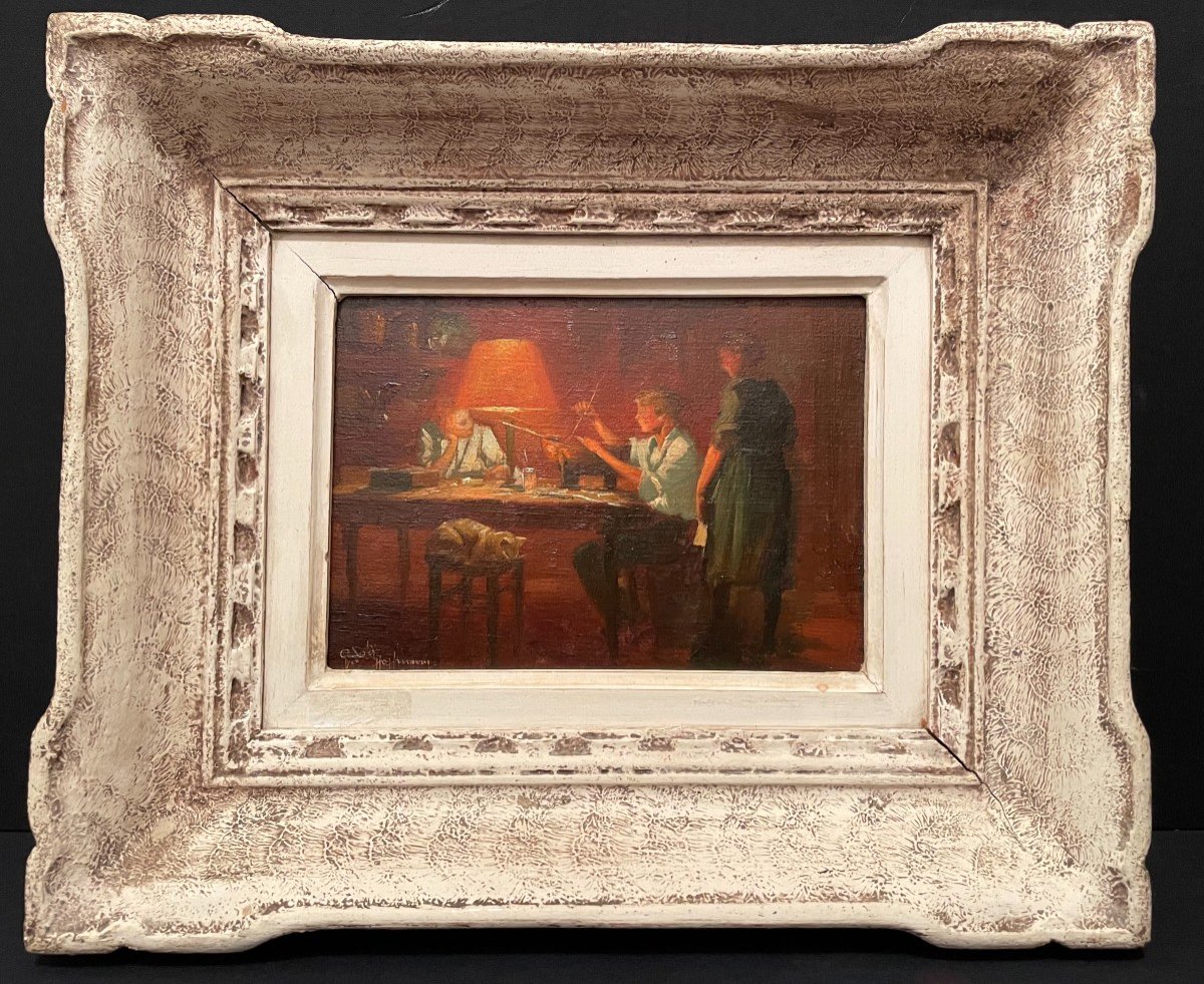 Painting The Designer Or The Apprentice Shipowner By Gaston Hoffmann