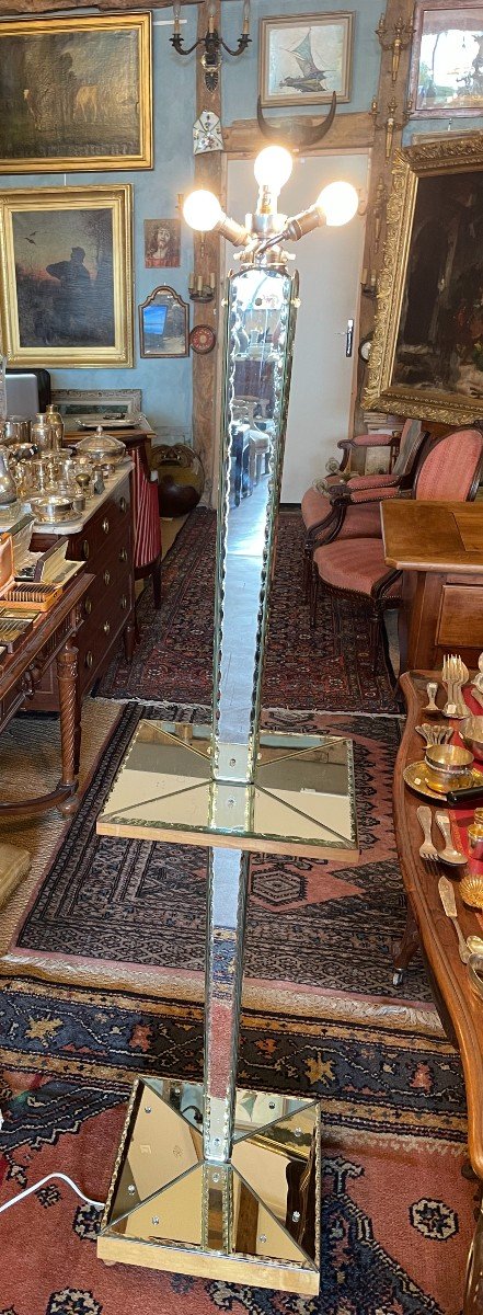 Venice Murano Mirror Floor Lamp 1950